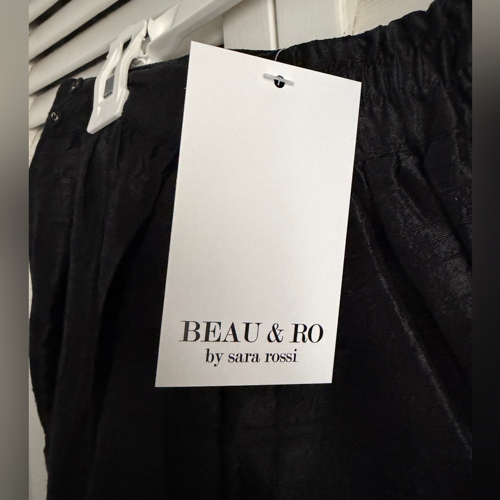 Women's Black Maxi Skirt with Ruffle Hem - Picture 3 of 4
